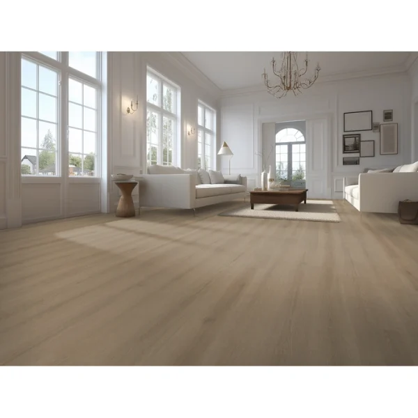 Belakos Puro 430 PVC vloer met rechte XL-planken in een interieur